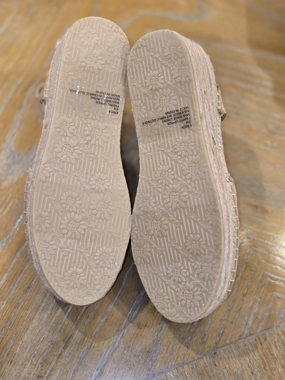 Yellow Box Glittered Beige Espadrille Slingback Flats